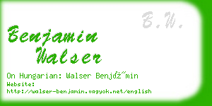 benjamin walser business card